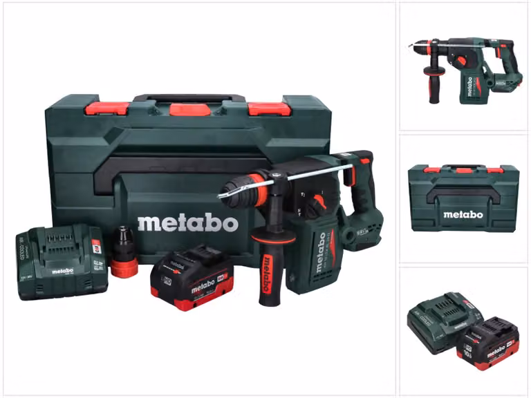 Metabo KH 18 LTX BL 24 Q martello combinato a batteria 18 V 2,2 J + 1x batteria ricaricabile 10,0 Ah + caricatore + metaBOX