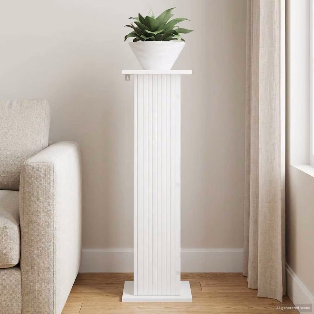 vidaXL Supporto per piante moderno in legno MDF Bianco L/P/H: 30,5 x 30 x 100,5 cm