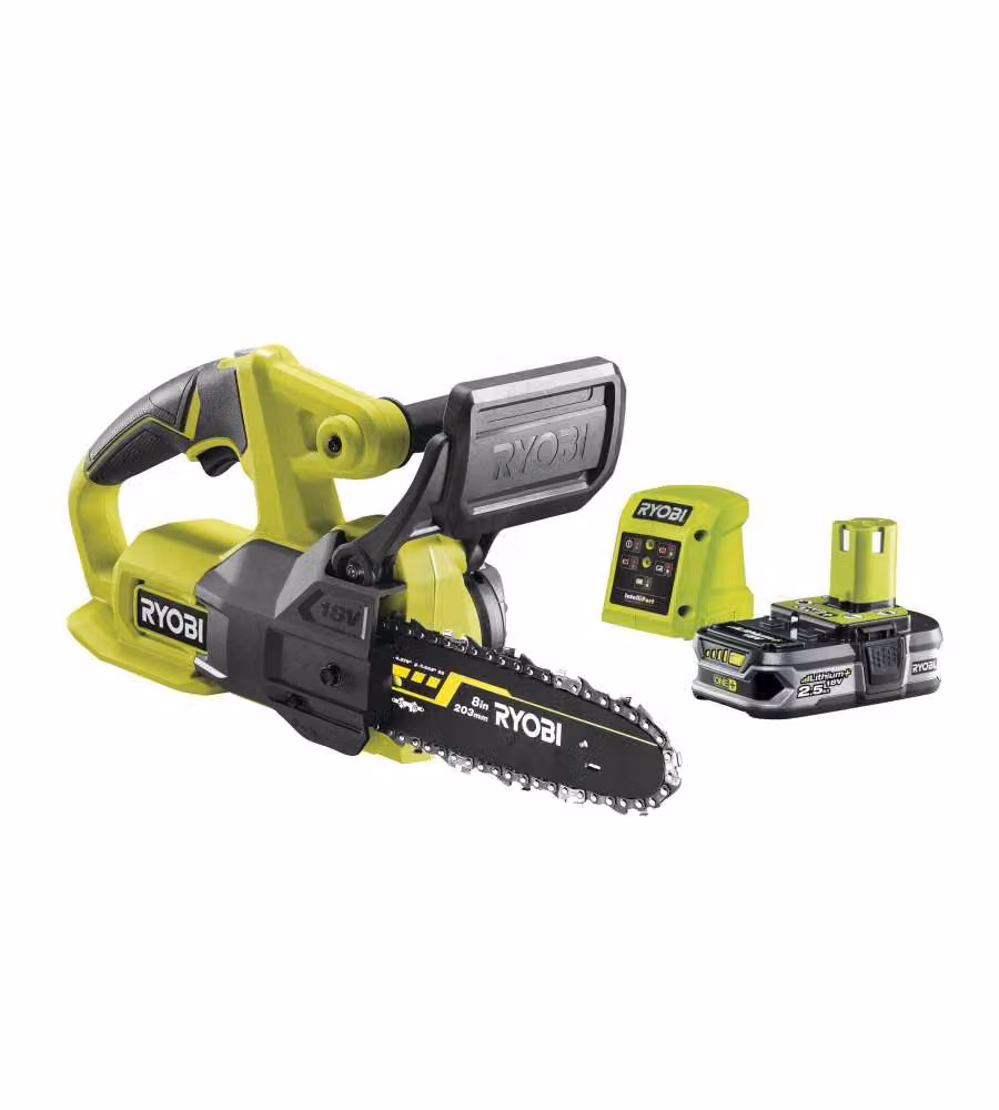 Motosega a batteria Ryobi One+ 18V con batteria di ricambio inclusa, colore verde – 2