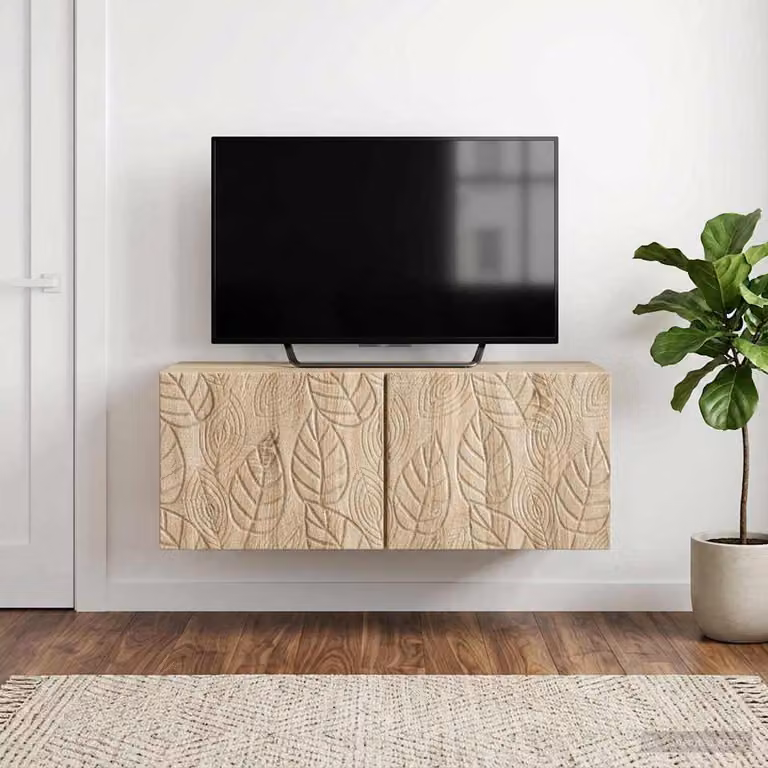 vidaXL Mobile Porta TV da Muro in Stile Vintage, Colore Marrone e Beige, L: 59,5 cm, P: 41 cm, H: 30 cm