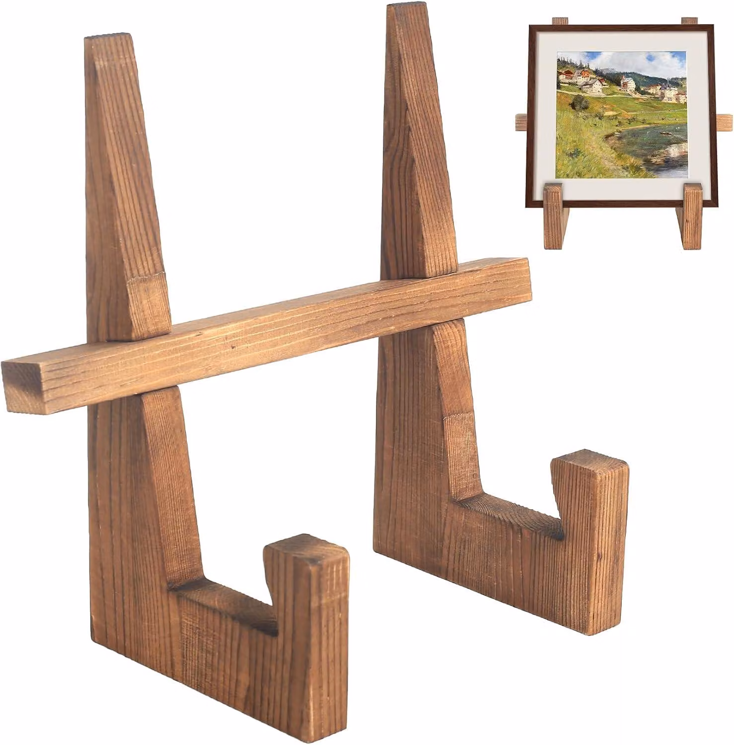 Supporto in legno per esporre piatti, portapiatto in legno da 8,9 pollici, espositori, supporti per cornici fotografiche in legno, cavalletti, ideali per piatti decorativi