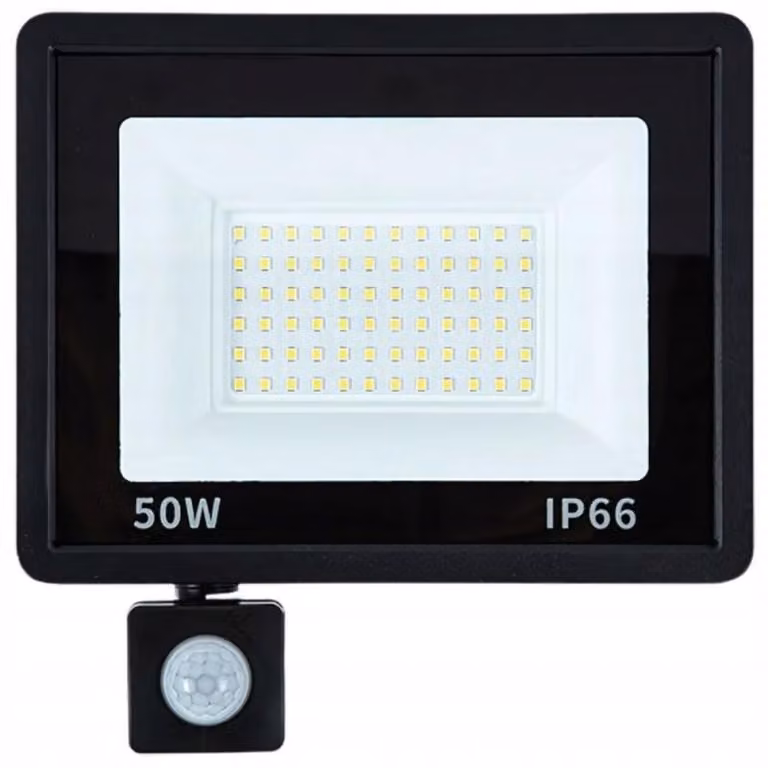 Verk 12349 Faretto alogeno LED con sensore crepuscolare e di movimento 50W, 6000K, IP66