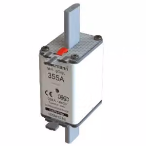 Inserto fusibile Eaton, bassa tensione, 355 A, CA 440 V, 120 kA, NH1, gL/gG, IEC, doppio indicatore di stato, linguetta di azionamento sotto tensione 355NHG1B