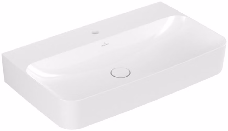 Villeroy & Boch Finion lavabo, sans trop-plein, 1 trou pour robinet, partie inférieure polie, 800x470mm, 41688LR1, 41688LR1