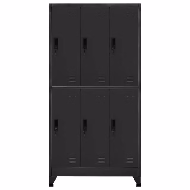 Armadietto in acciaio vidaXL con serratura e appendiabiti, colore antracite, L: 90 cm, P: 45 cm, H: 180 cm