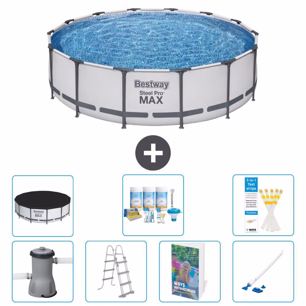 Piscina gonfiabile Bestway Steel Pro MAX, rotonda, 427x122 cm, composta da 6 parti, modello S658