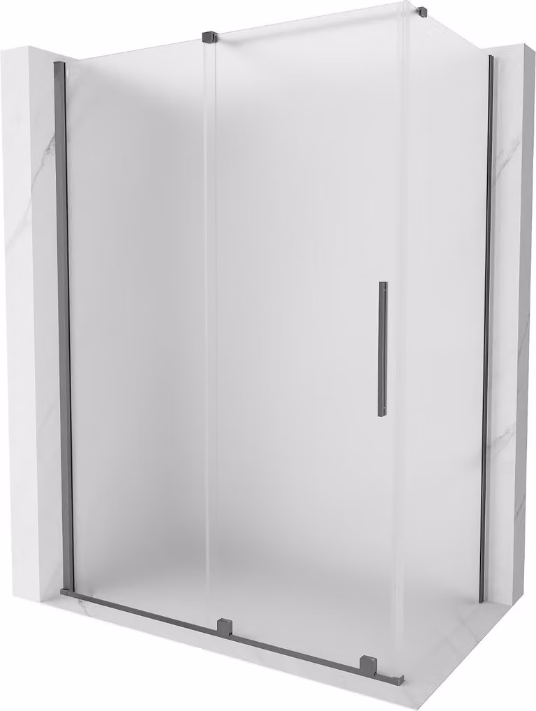Mexen Velar cabina doccia scorrevole 140 x 75 cm, smerigliato, gun metal - 871-140-075-31-95