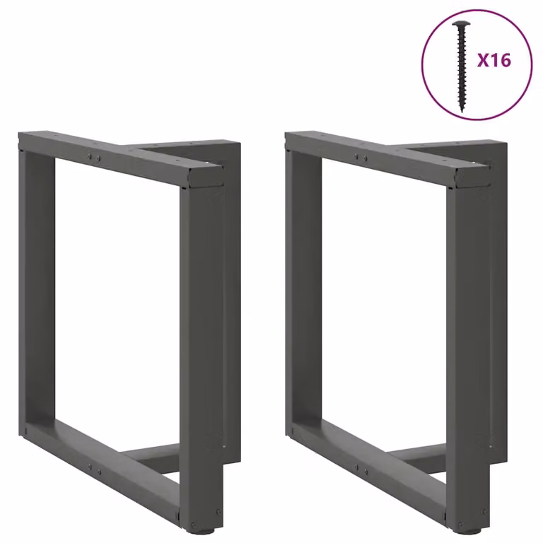 Coppia di gambe per tavolo da pranzo a forma di T vidaXL in metallo laccato antracite L/P/H: 80 x 35 x 73 cm