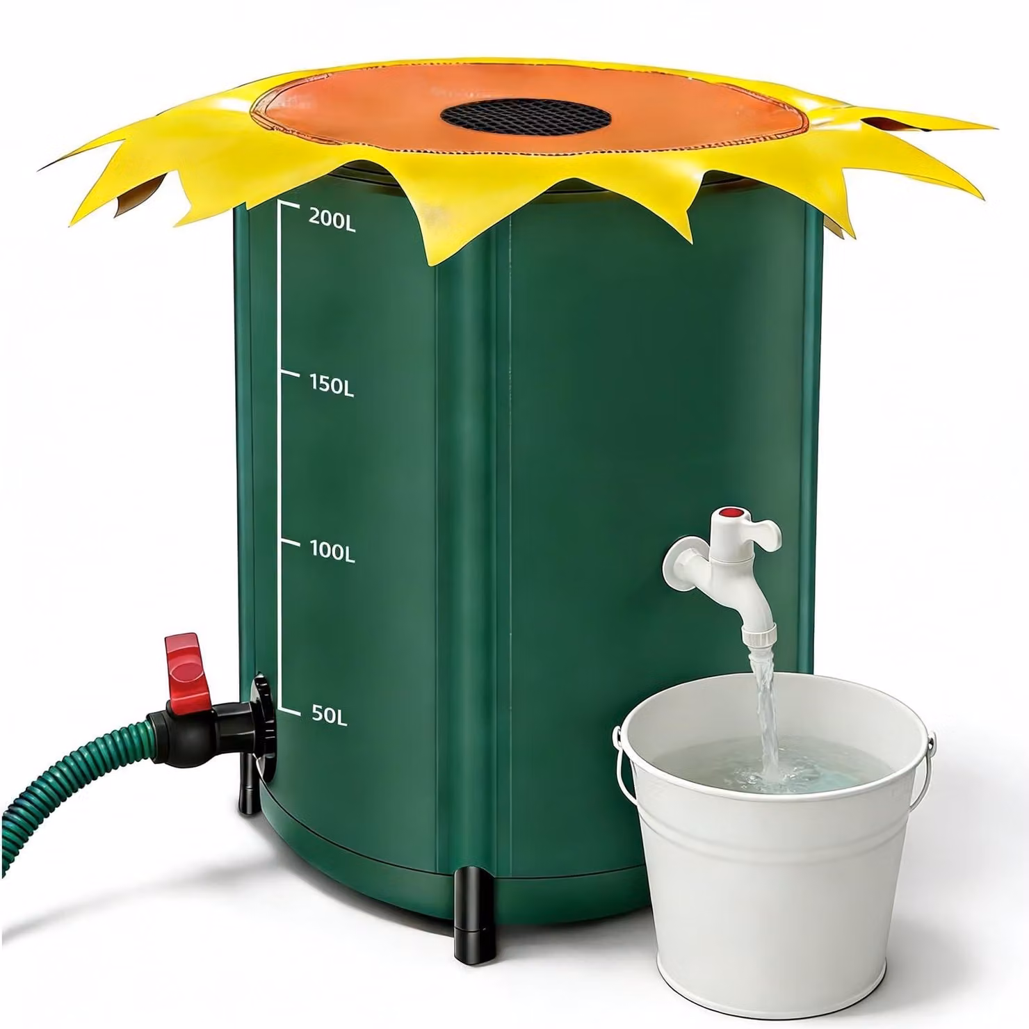 Serbatoio portatile per la raccolta dell'acqua piovana, capacità 200 litri, con rubinetto