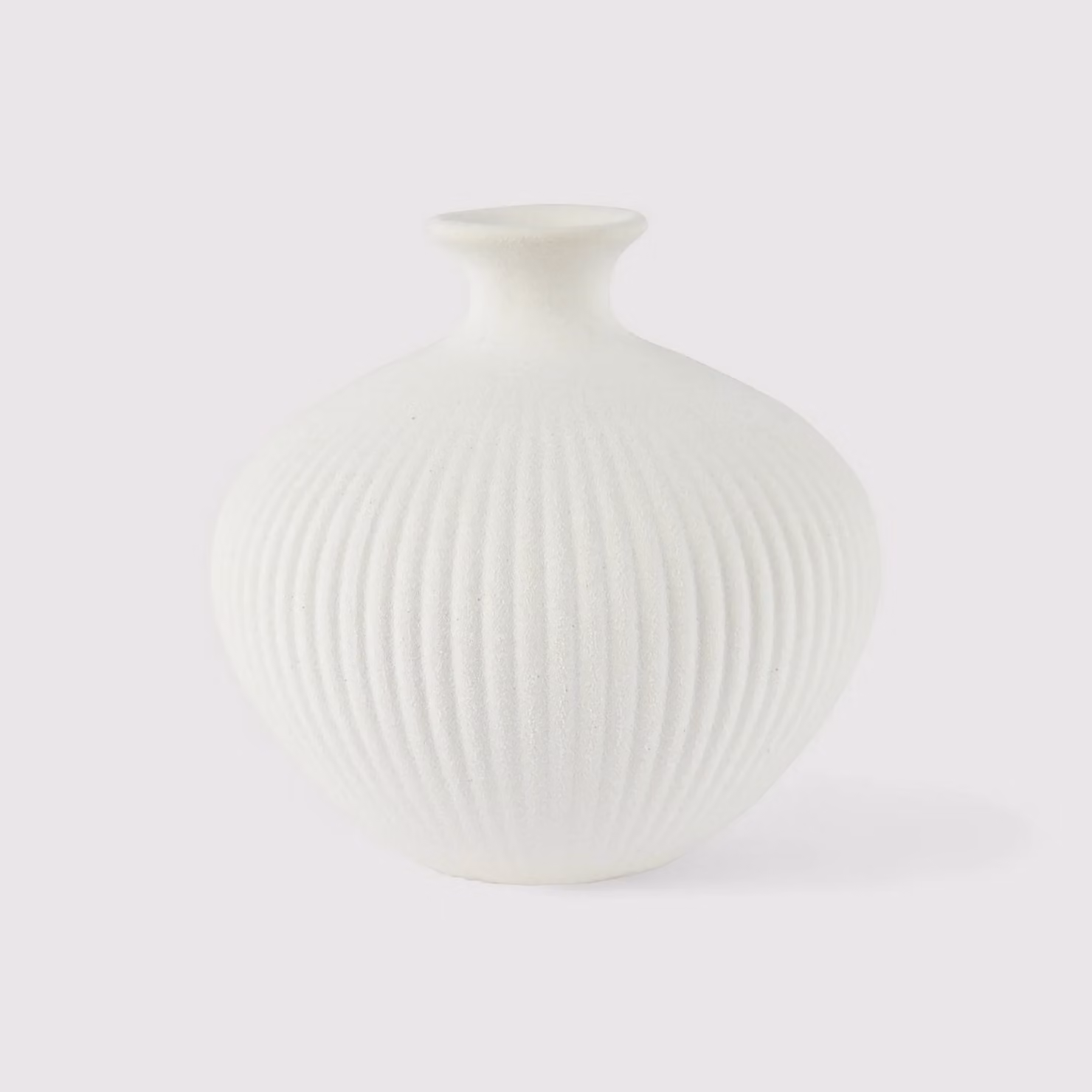 Cempaka - Vaso decorativo a forma di giara in gres bianco
