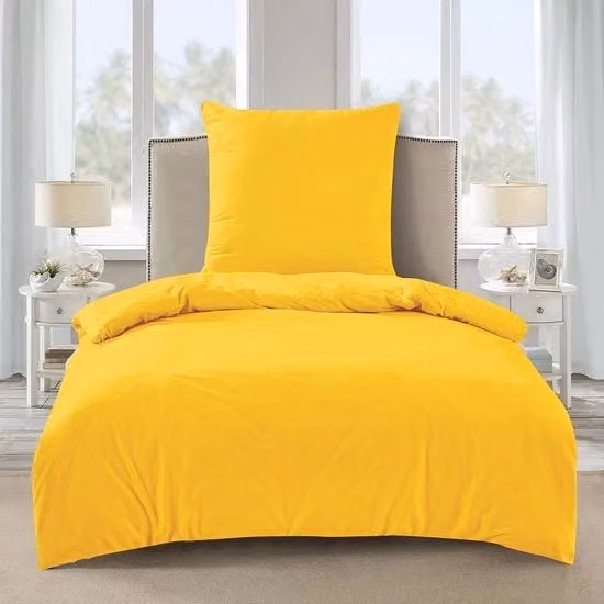 Set di 2 coperte HENGWEI in microvezelfleece soffici per inverno, colore giallo felpe, L: 135 cm x P: 200 cm