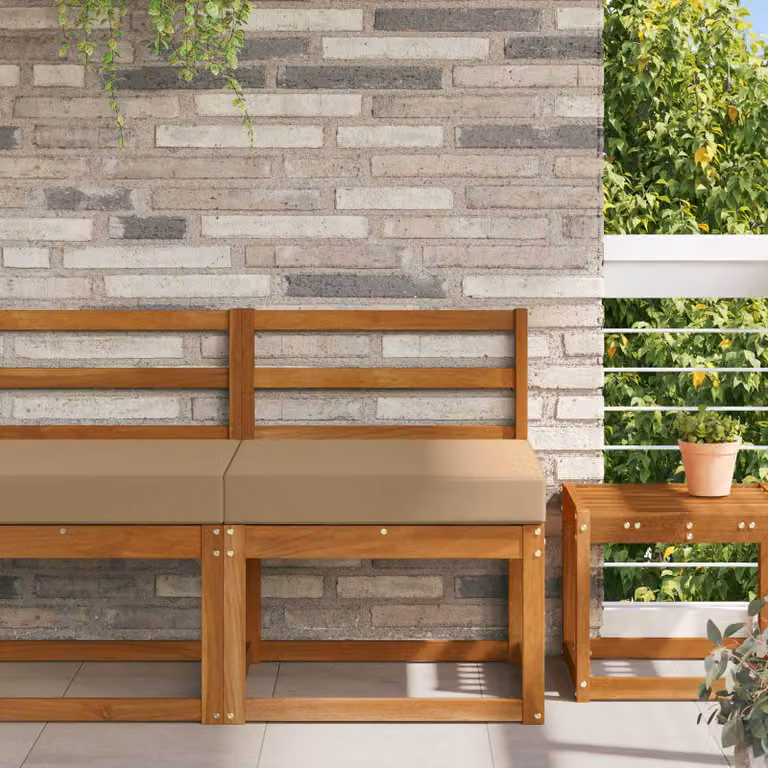 Cuscino quadrato per divano da esterno vidaXL in poliestere, colore grigio beige, L 60 x P 60 x H 60 cm