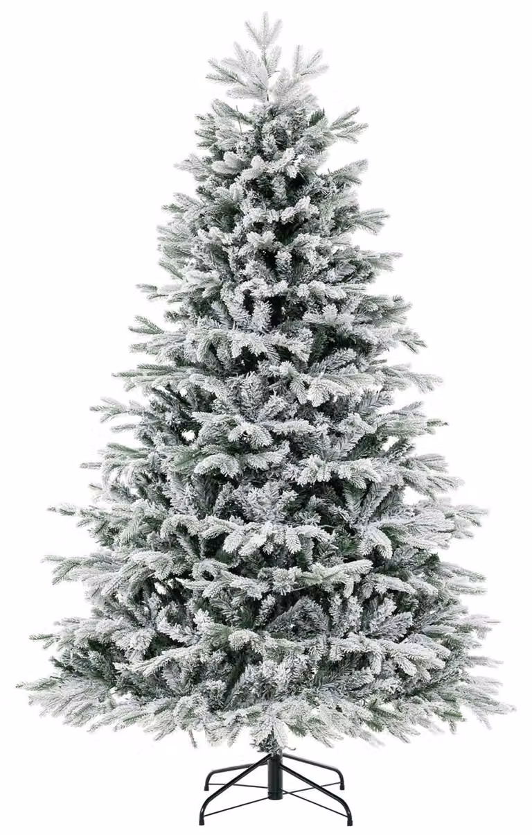 Albero di Natale artificiale da 210 cm con neve e 450 LED
