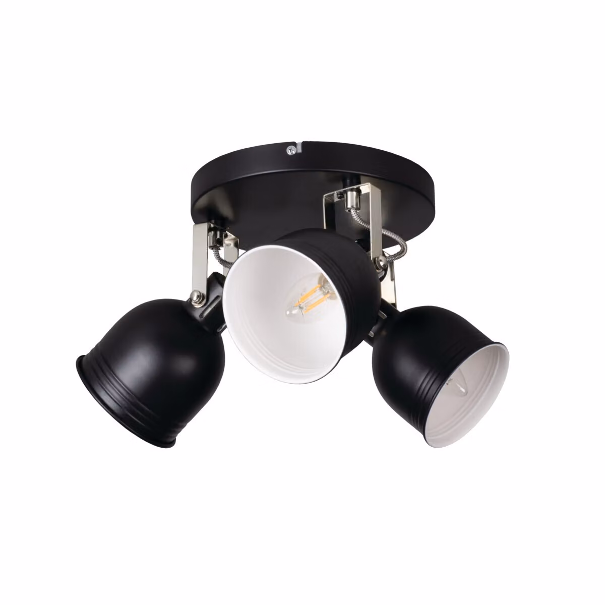 Kanlux DERATO 8W plafoniera nera, 3 luci, E14, dimmerabile, 42,8cm
