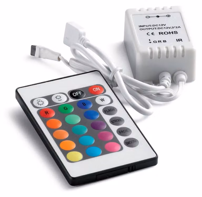 CONTROLLORE ARELUX RGB, 12V/24V DC, 8A, controllo a infrarossi