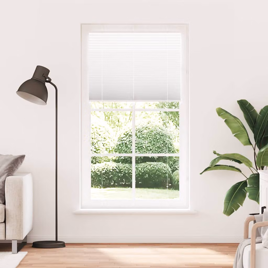 vidaXL Tenda Plissettata Bianca 105x200 cm Larghezza Tessuto 104,4 cm