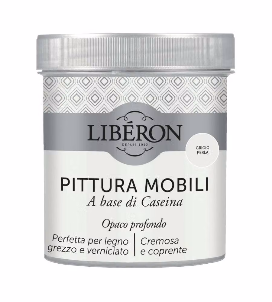 Libéron Pittura Mobili Grigio Perla 0,5 L a base di Caseina Opaca