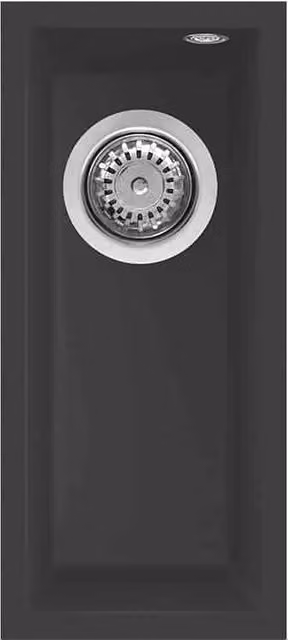 Lavello da incasso sottotop Elleci Quadra 50 in Granitek colore Antracite con 1 vasca L/P: 44 x 20 cm LGQ05059BSO