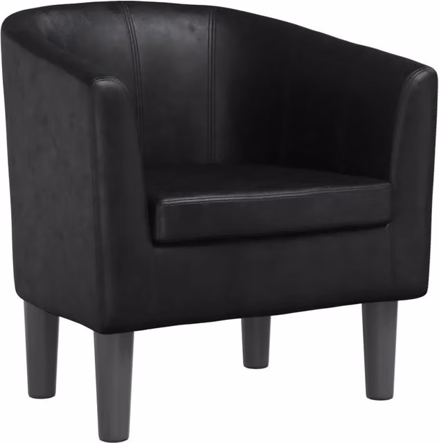 Poltrona Relax Cabriolet Nera in Similpelle con Braccioli e Struttura in Legno e Plastica – 1
