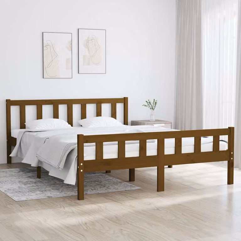 vidaXL Giroletto in legno di pino ambrato senza materasso L/P: 120 x 200 cm