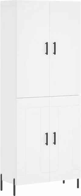 Credenza | Madia | Buffet da pranzo | Armadio da pranzo Bianca 69,5x34x180 cm in Legno Multistrato