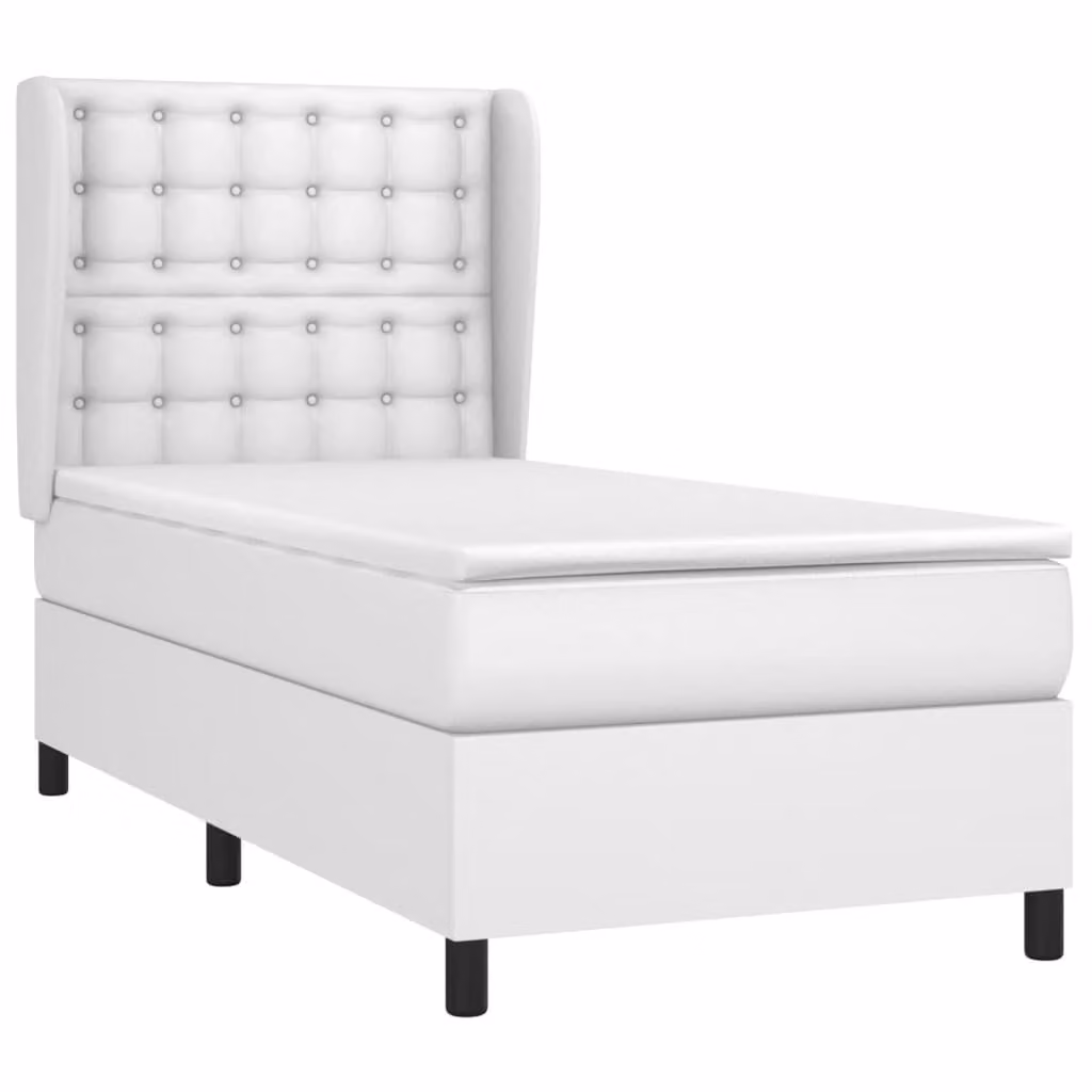 Giroletto a Molle con Materasso Bianco 100x200 cm in Pelle finta