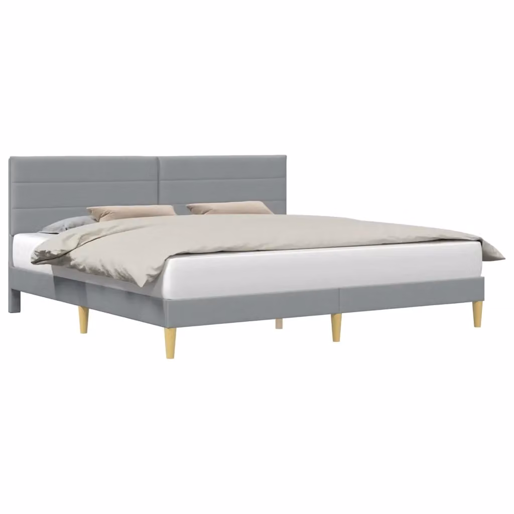Struttura letto con giroletto imbottito in tessuto grigio DESIGN IN L/P/H: 180 x 200 x 206 cm – 2