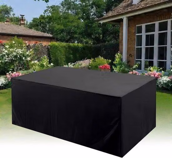 Panca da giardino impermeabile - Arredamento da esterno - Protezione dagli agenti atmosferici - 110 x 150 x 95 cm - Nero - Plastica