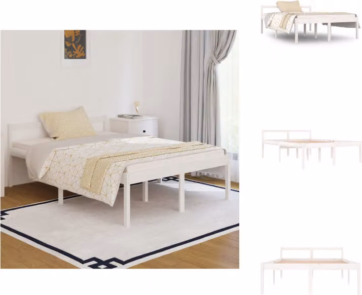 vidaXL Letto senior bianco 140x190 cm in legno di pino massiccio - Letti e strutture letto