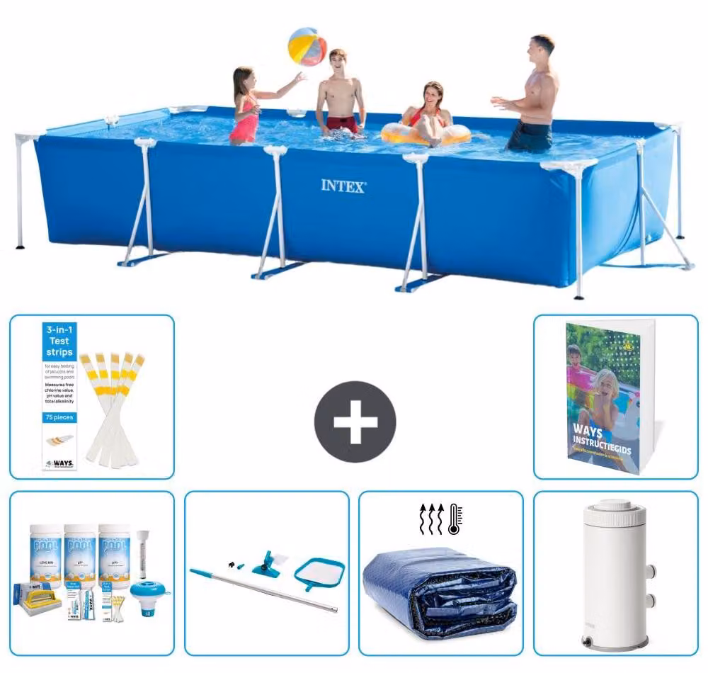 Piscina fuori terra rettangolare - 450x220x84 cm - composta da 5 elementi, modello S93