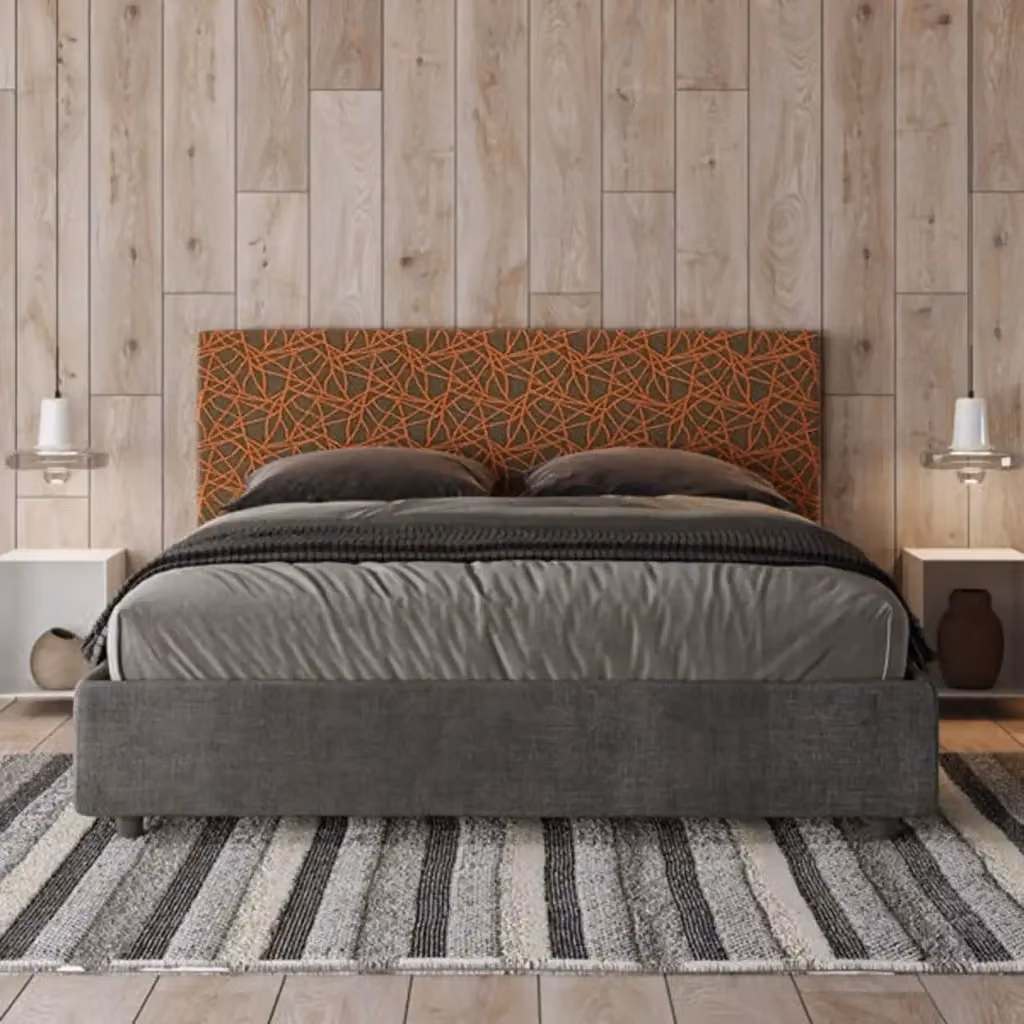 Letto matrimoniale contenitore imbottito Ityhome Era 4 arancio L/P/H: 160 x 210 x 106 cm – 2
