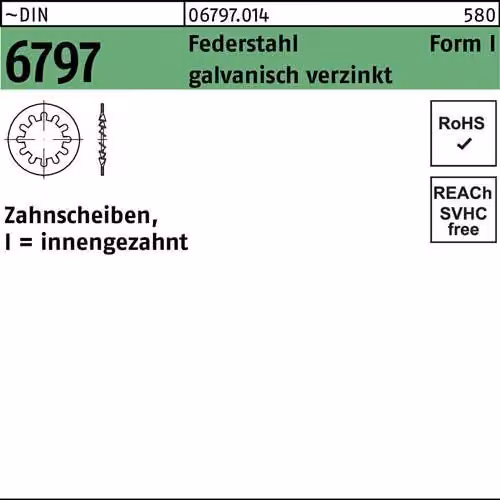 Disco dentato internamente ø M6 Disco dentato durezza 350-425 HV Acciaio zincato