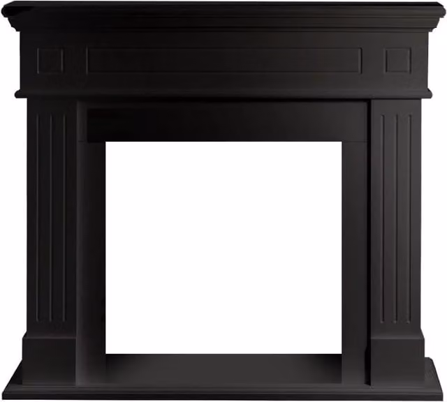 Cornice per camino rivestimento in legno L110xP36xH100 Cambridge Nero