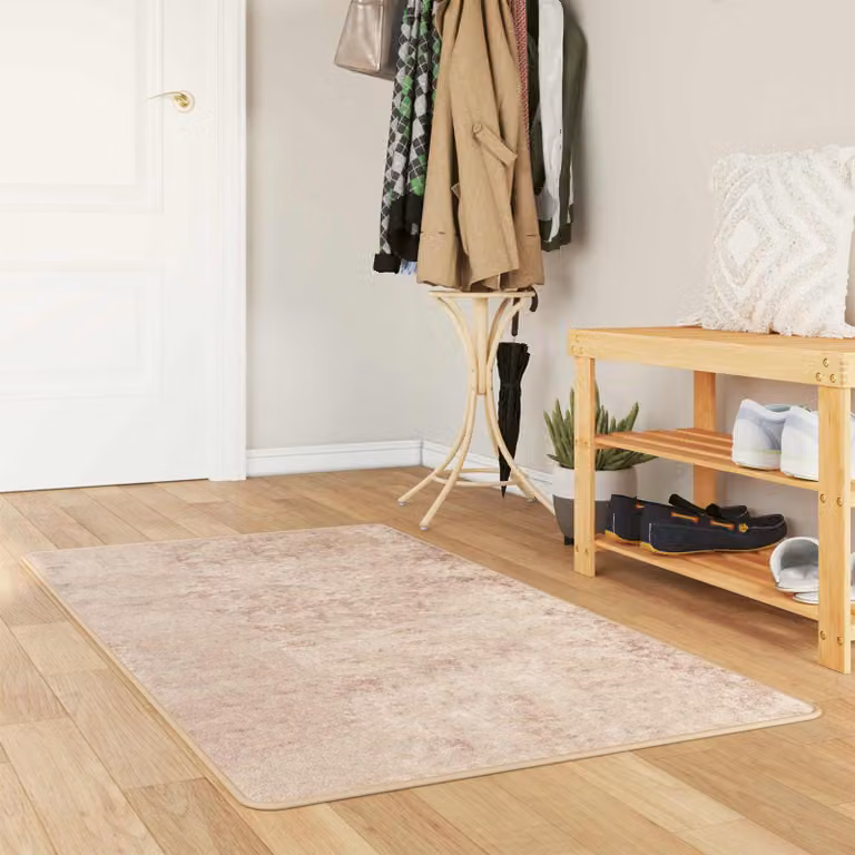 Tappeto Runner vidaXL MARSA Beige, Design Astratto Moderno, Lavabile e Antiscivolo, L 80 x P 200 cm, in Poliestere e PVC