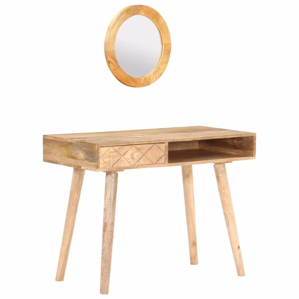 Tavolino da toilette 100x50x76 cm in legno massiccio di mango