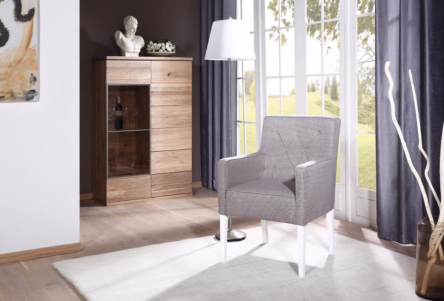 Chesterfield Stuhl Set Gruppe Lehnstuhl Stühle Garnitur Sitz Polster Samt 4x