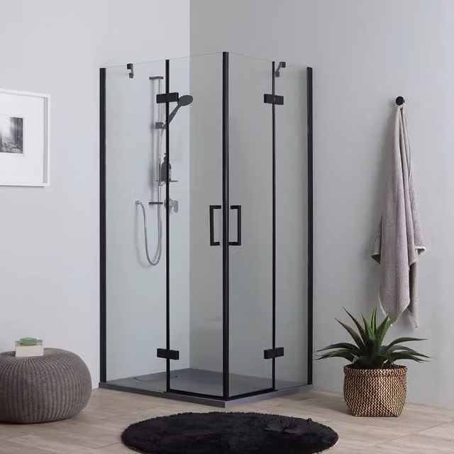 Box doccia 120x80 nero doppia porta battente