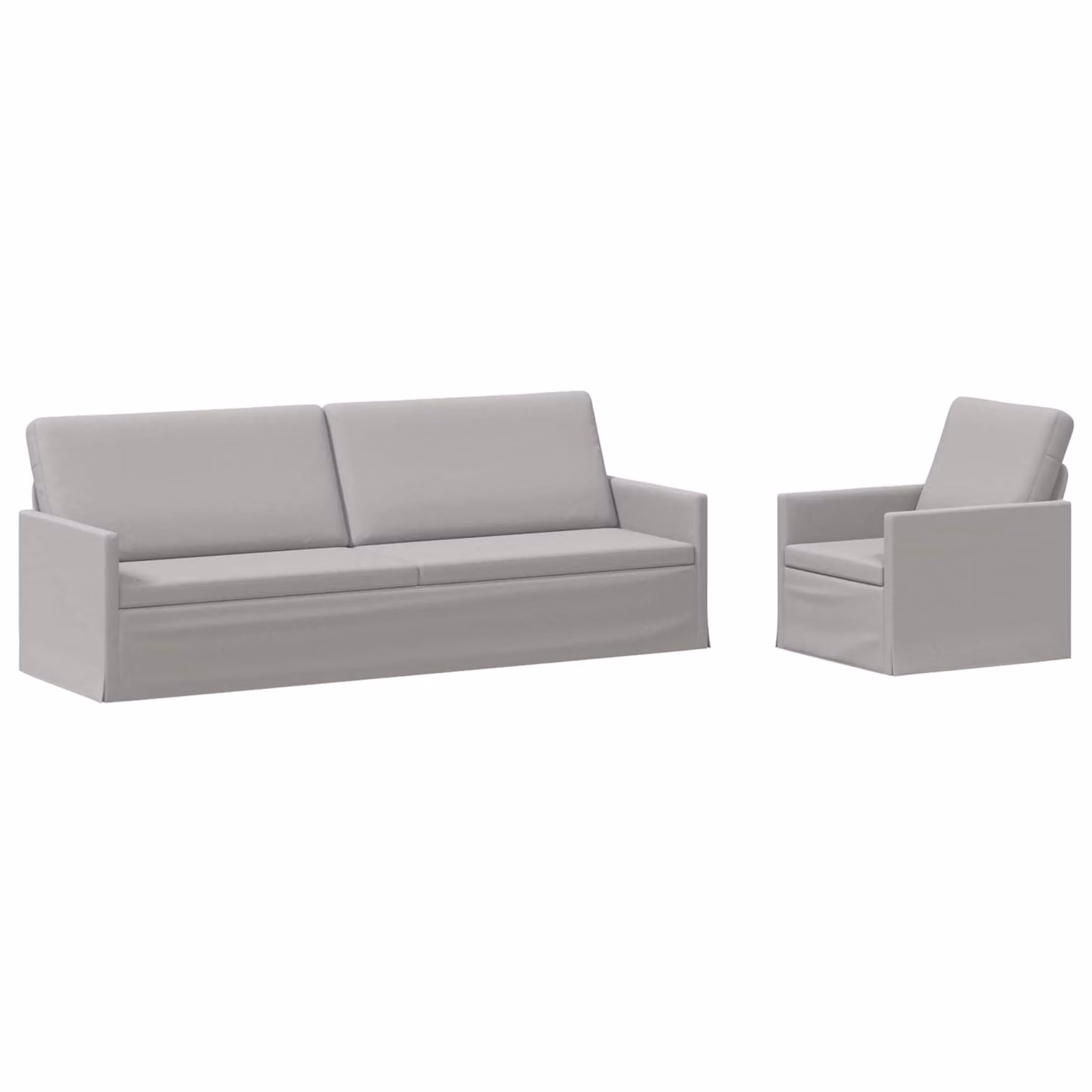 Set di 2 divani moderni vidaXL in tessuto grigio con struttura in metallo per il tuo soggiorno