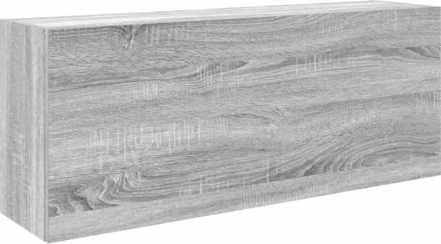 Mobiletto da bagno multifunzionale a parete dal design pulito 100 x 25 x 40 cm in legno grigio 02_0051298