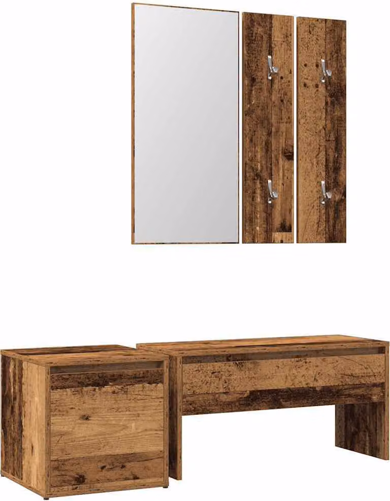 Set di Mobili da Corridoio Legno Antico in Legno Multistrato