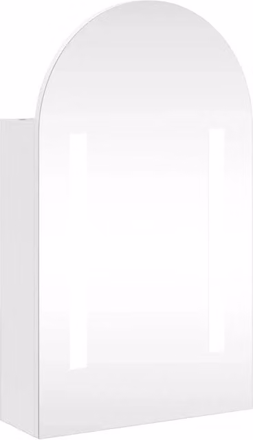 Mobiletto da bagno moderno HELLOSHOP26 bianco con specchio a LED e ante in vetro L: 42 cm, P: 13 cm, H: 70 cm