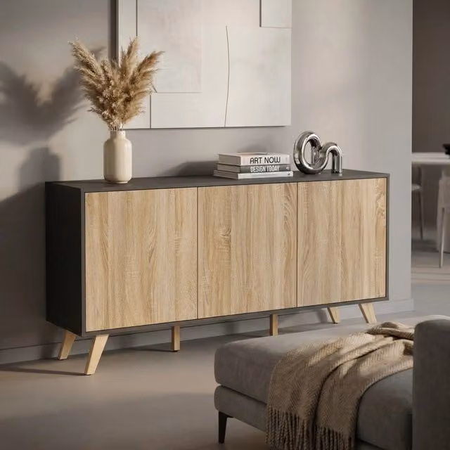Mobile Soggiorno Cosma Elton 3 Ante Grigio Naturale L: 150 cm