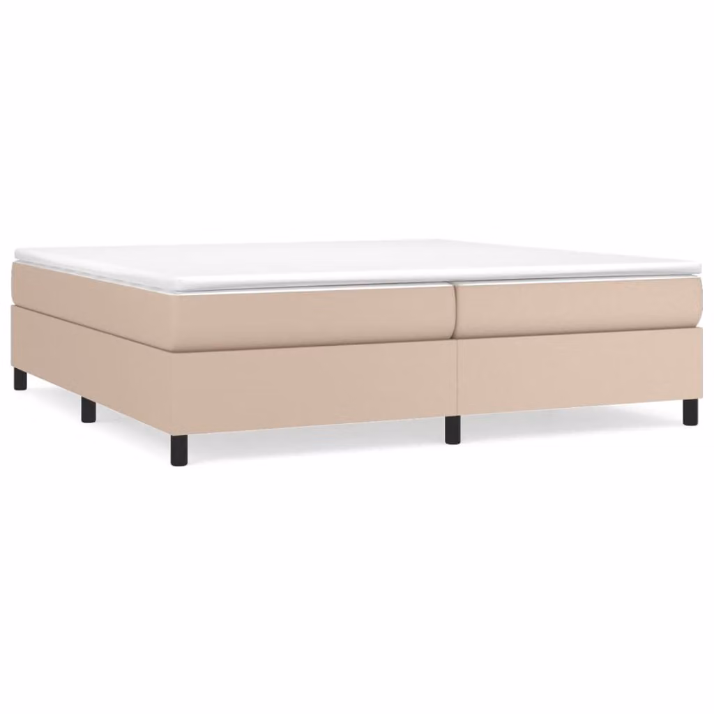 Giroletto a Molle con Materasso Cappuccino 200x200cm Pelle finta
