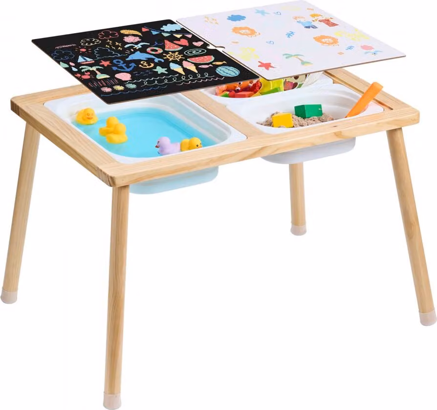 Tavolo da gioco con sabbia sensoriale Tavolo di attività con 3 contenitori - Parco giochi interattivo per bambini