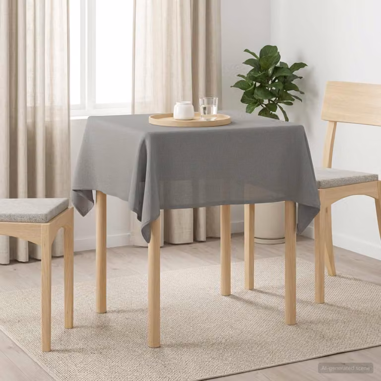 Tovaglia Quadrata vidaXL Grigio Chiaro in Poliestere Idrorepellente L 110 x P 110 cm