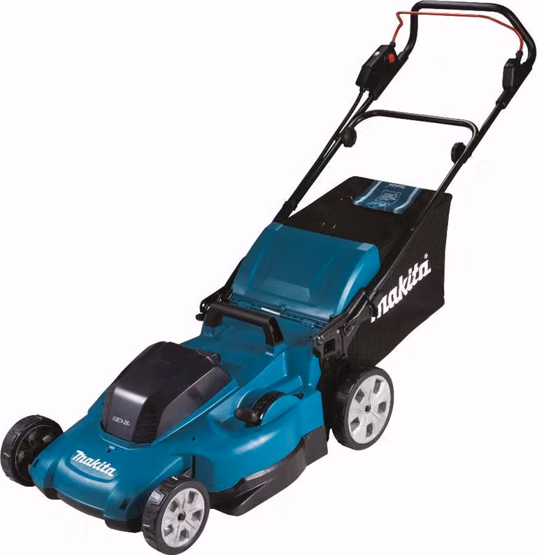 Rasaerba doppio Makita DLM538CT2 de 18 V (36 V) Li-Ion LXT, 530 mm, Incluse 2 batterie ricaricabili da 5,0 Ah e caricabatterie, blu