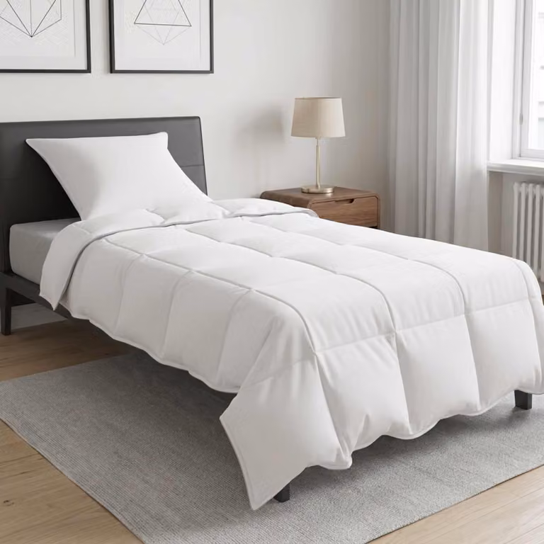 Set di Duvet e Cuscino vidaXL in Fibra di Bambù Bianco per Adulti, L/P: 140 x 200 cm