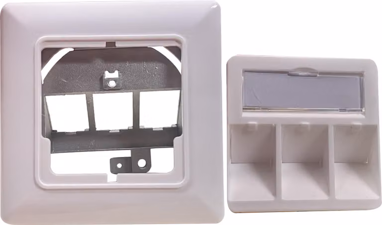 helos Keystone - Presa multipla, personalizzabile, a 3 vie, bianco puro