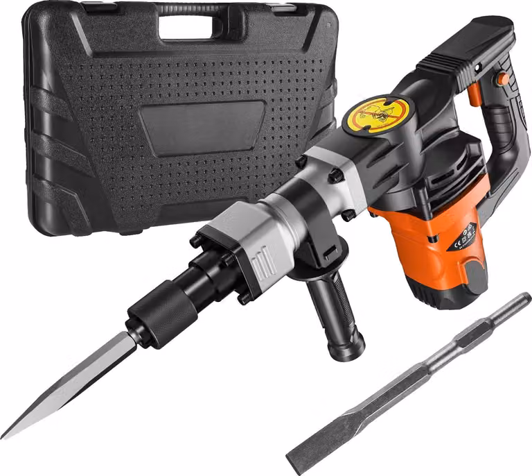 Martello demolitore, potenza 1400W, 2900 BPM, energia d'impatto 19J, 2 scalpelli inclusi,