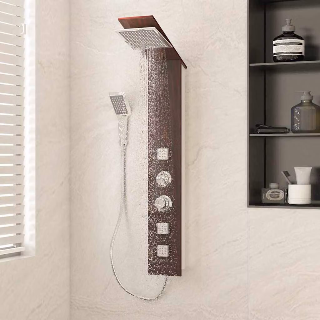 Pannello Doccia in Vetro Tintato Marrone vidaXL H: 127 cm, L: 42 cm, P: 18 cm – 1